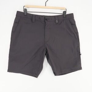 686 Everywhere Hybrid Mens Shorts 34 Charcoal Gray Nylon Stretch Outdoor Travel